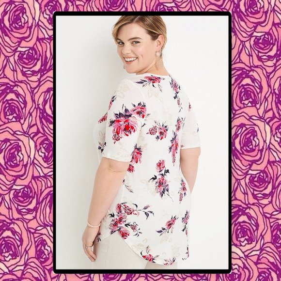 Maurices Plus Size Flawless Floral Tunic Tee 3X - Picture 3 of 10